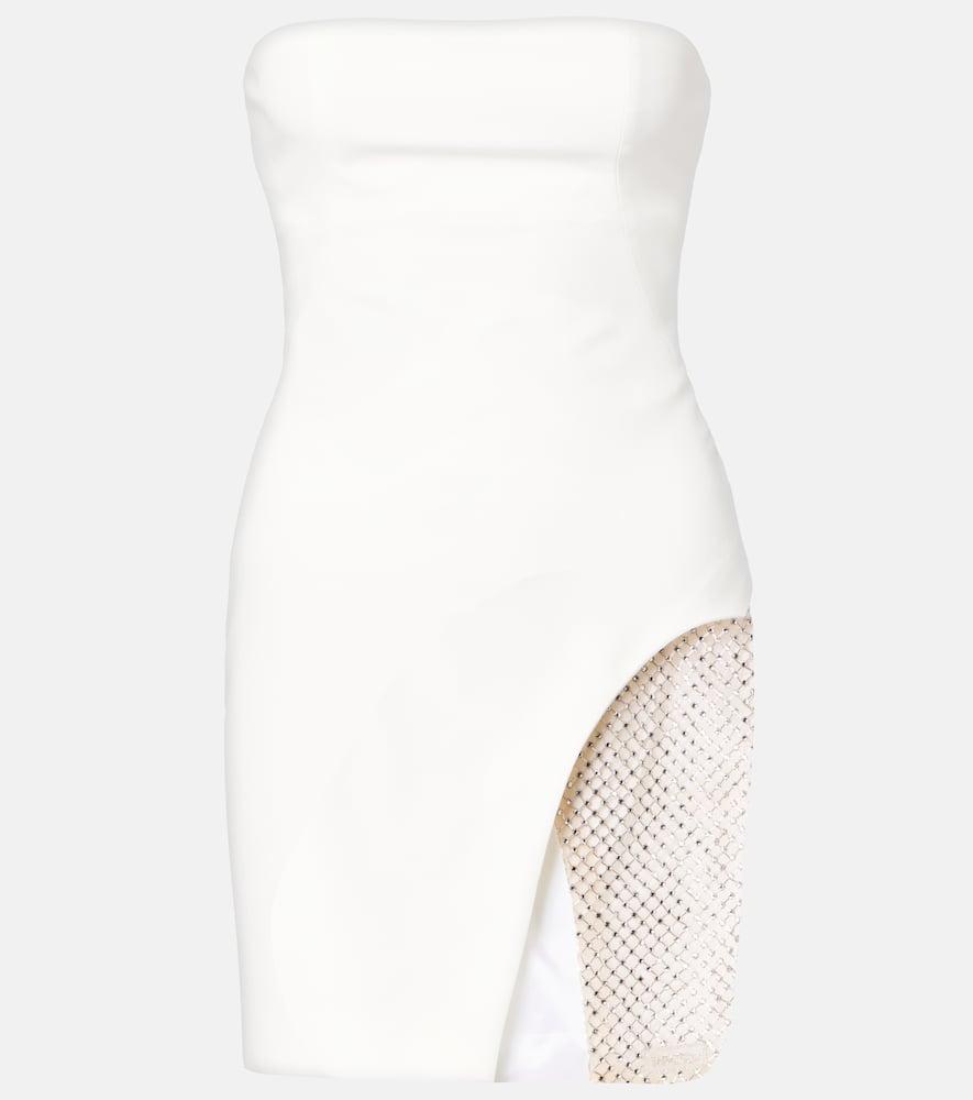 the attico embellished strapless cady minidress