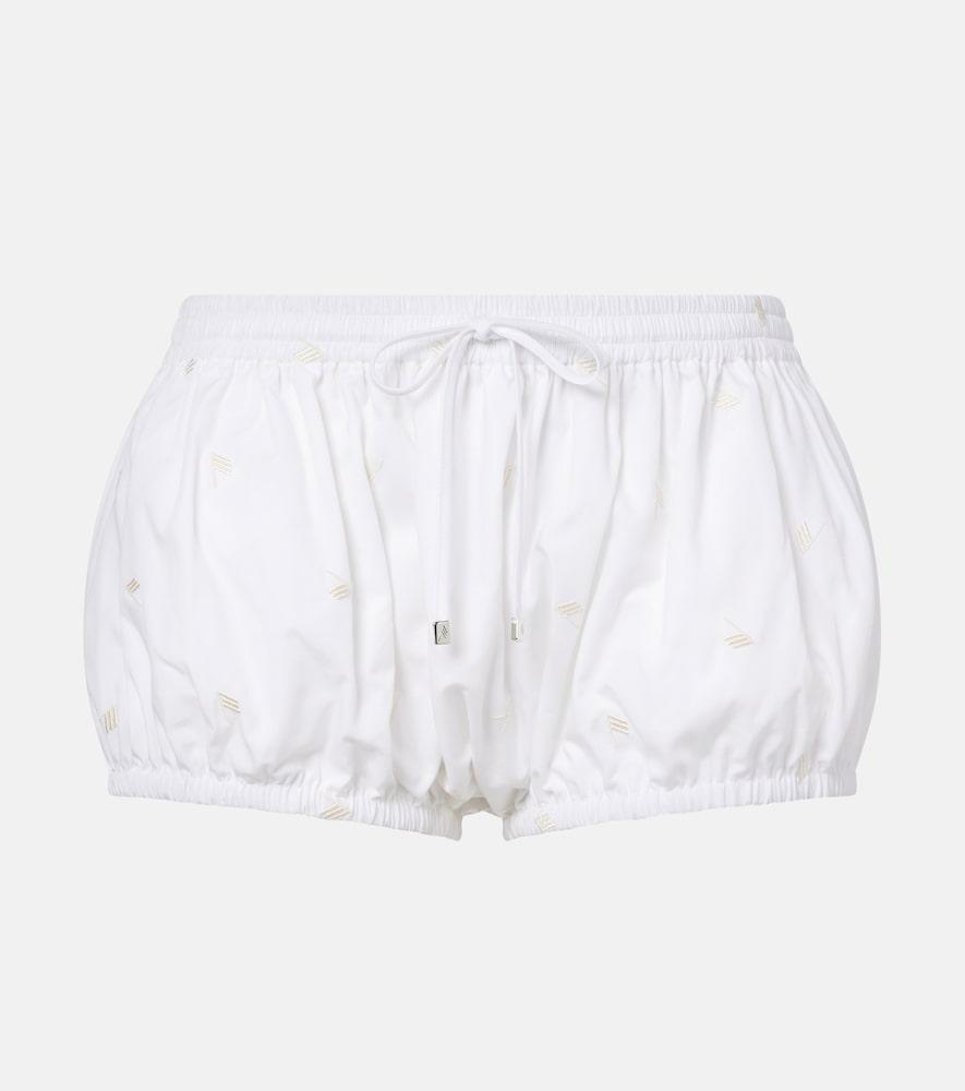 the attico embroidered cotton shorts