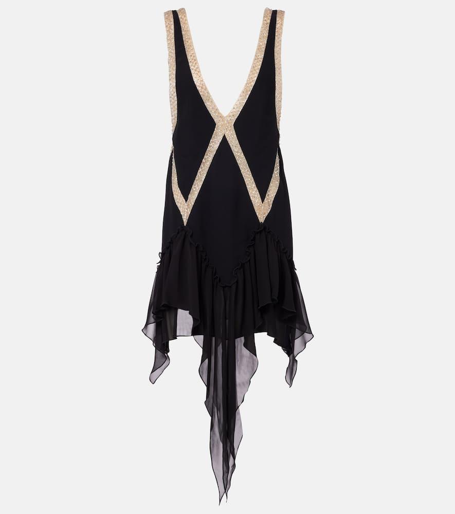 the attico embroidered georgette minidress