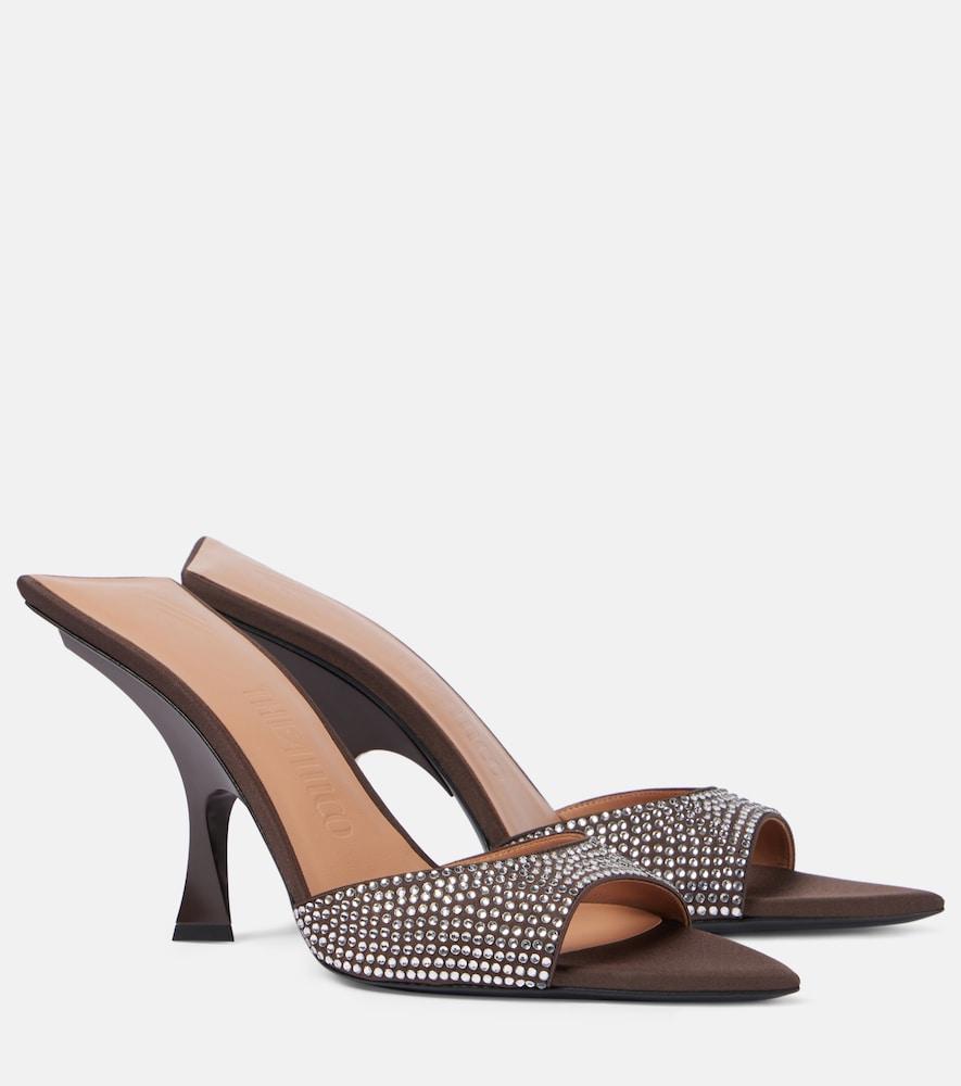 the attico ester 95 embellished satin mules