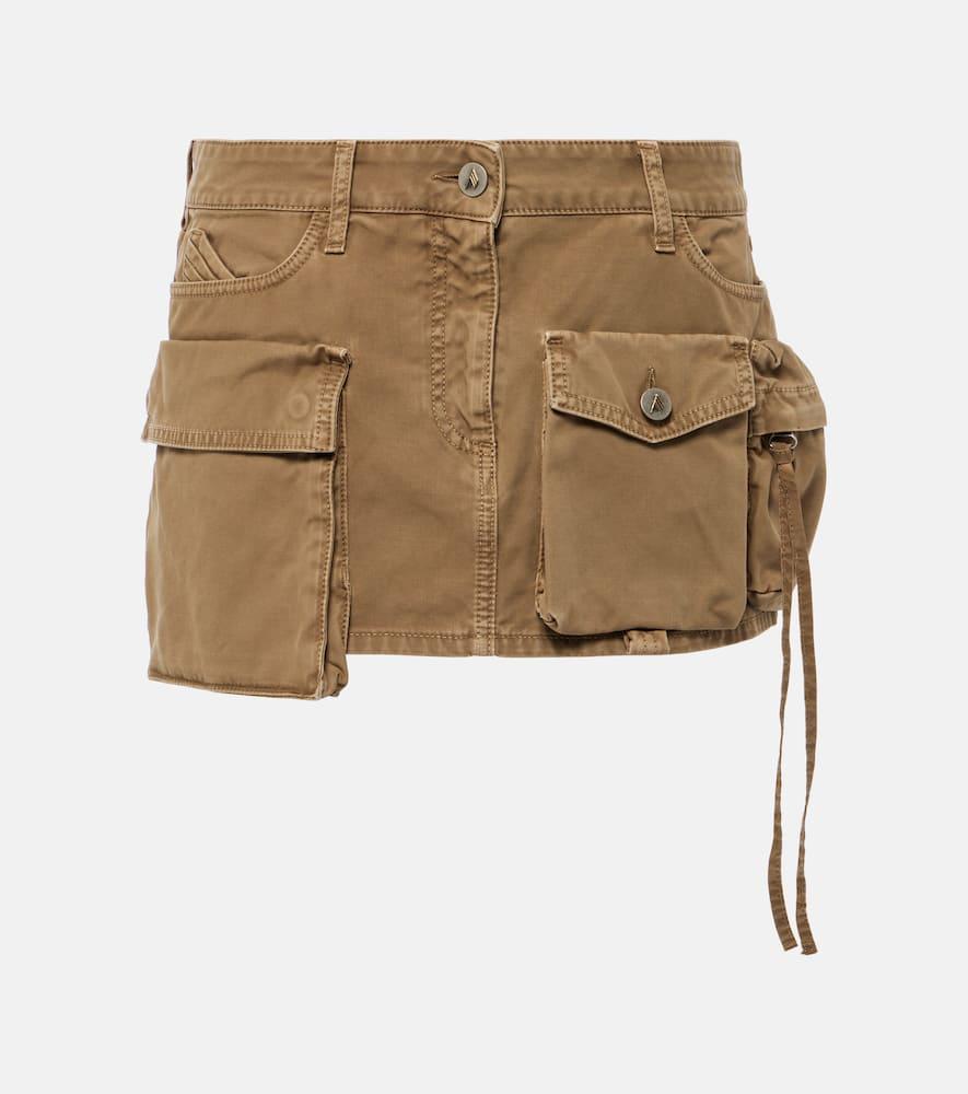 the attico fay denim cargo miniskirt