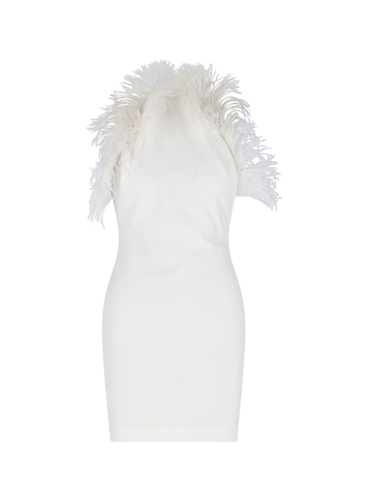the attico feather mini dress