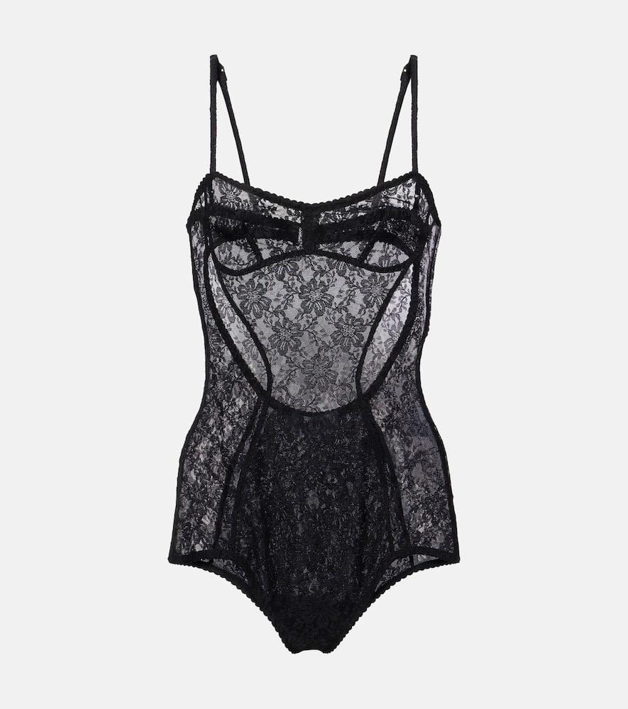 the attico floral lace bodysuit