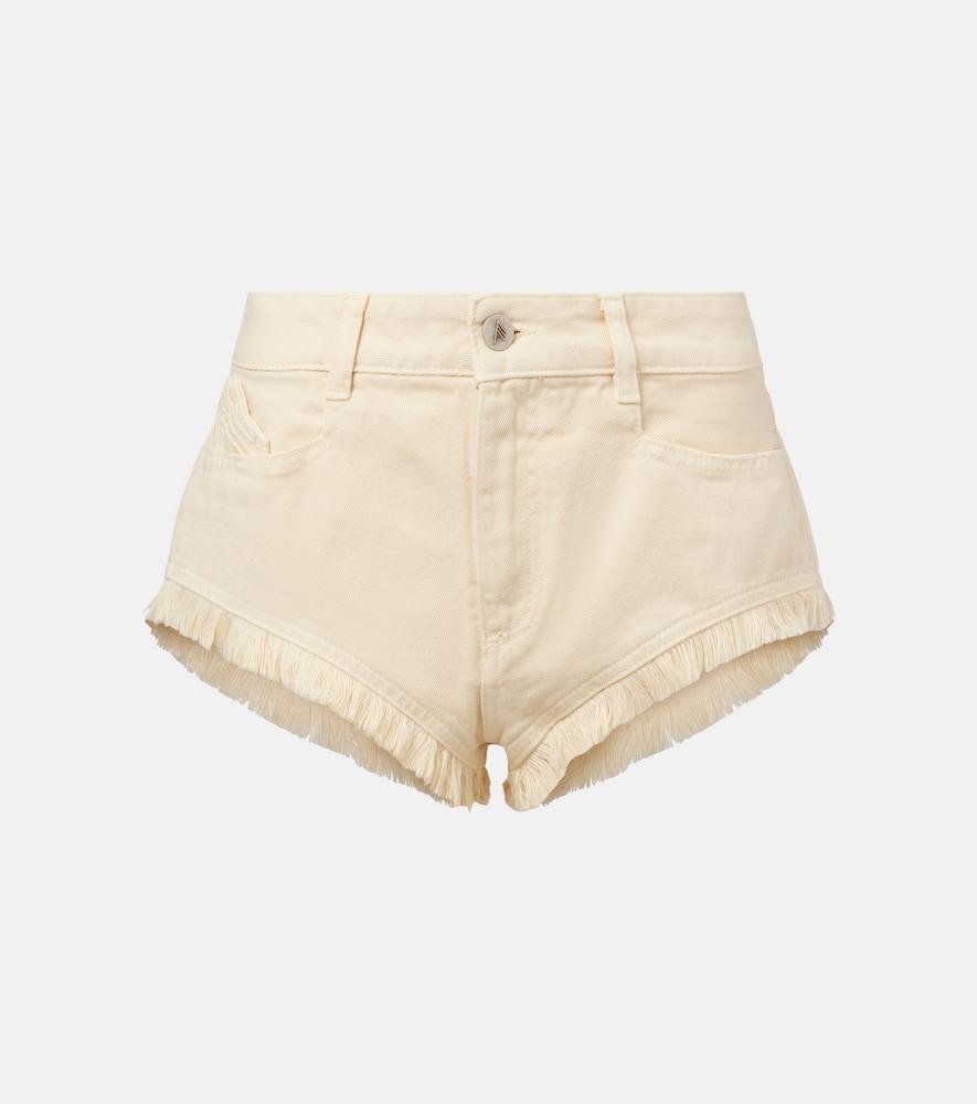the attico fringed cotton canvas shorts