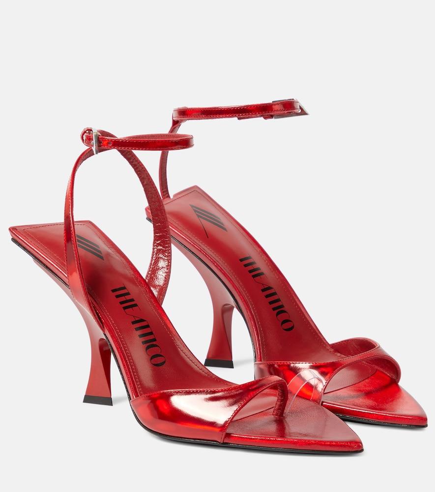 the attico gg mismatched 85 metallic sandals