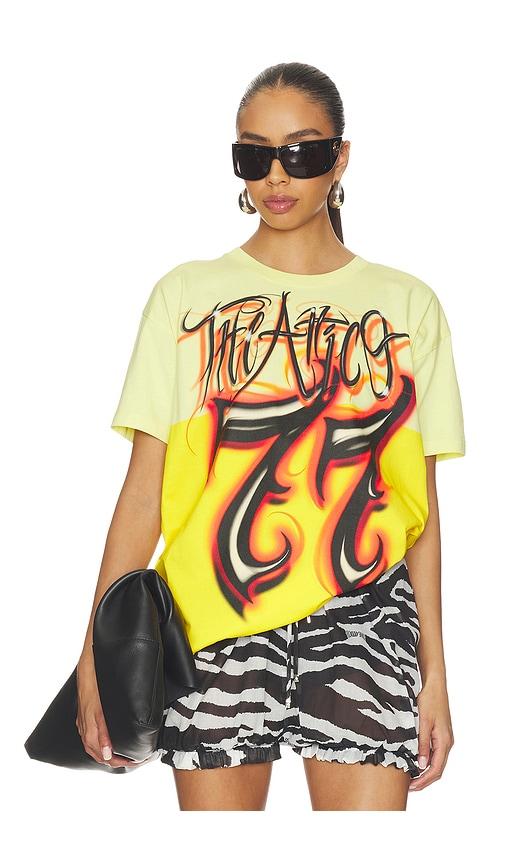 the attico graphic t-shirt in yellow.