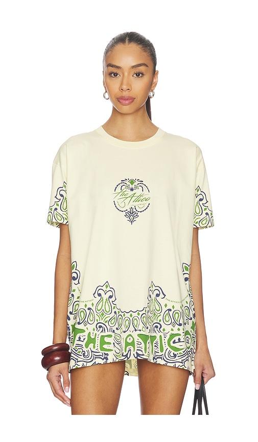 the attico graphic tee in beige,green.