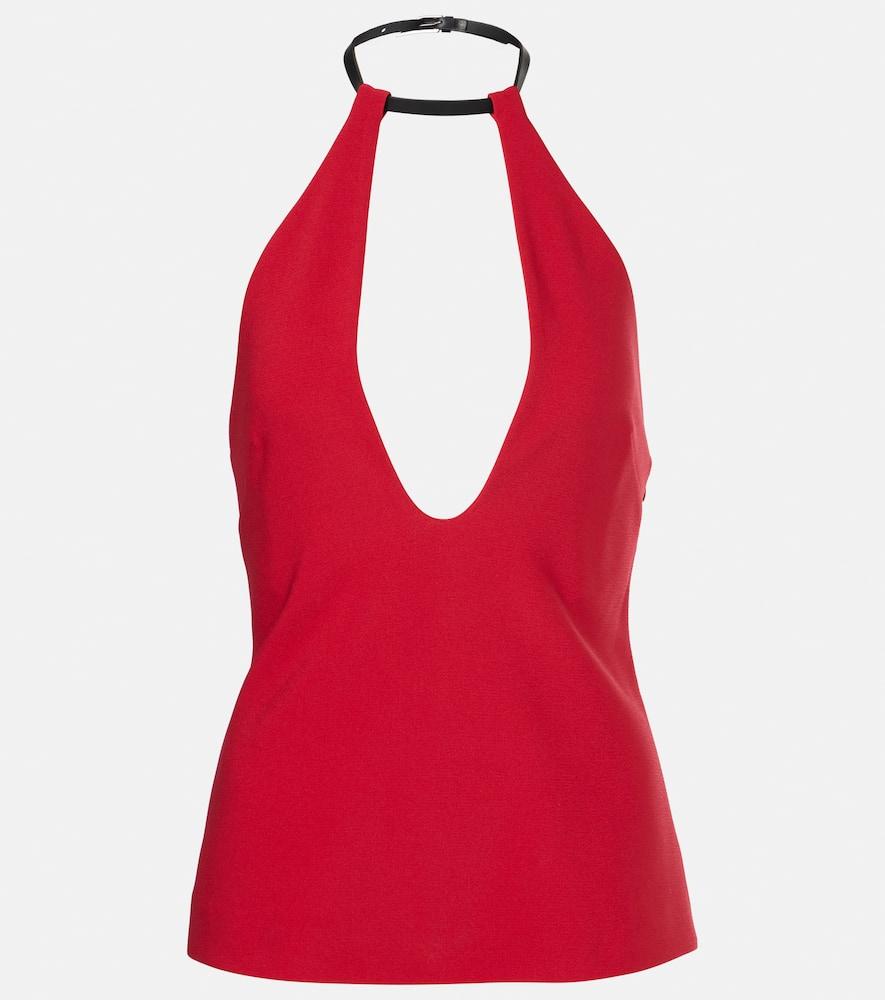 the attico halterneck crêpe top