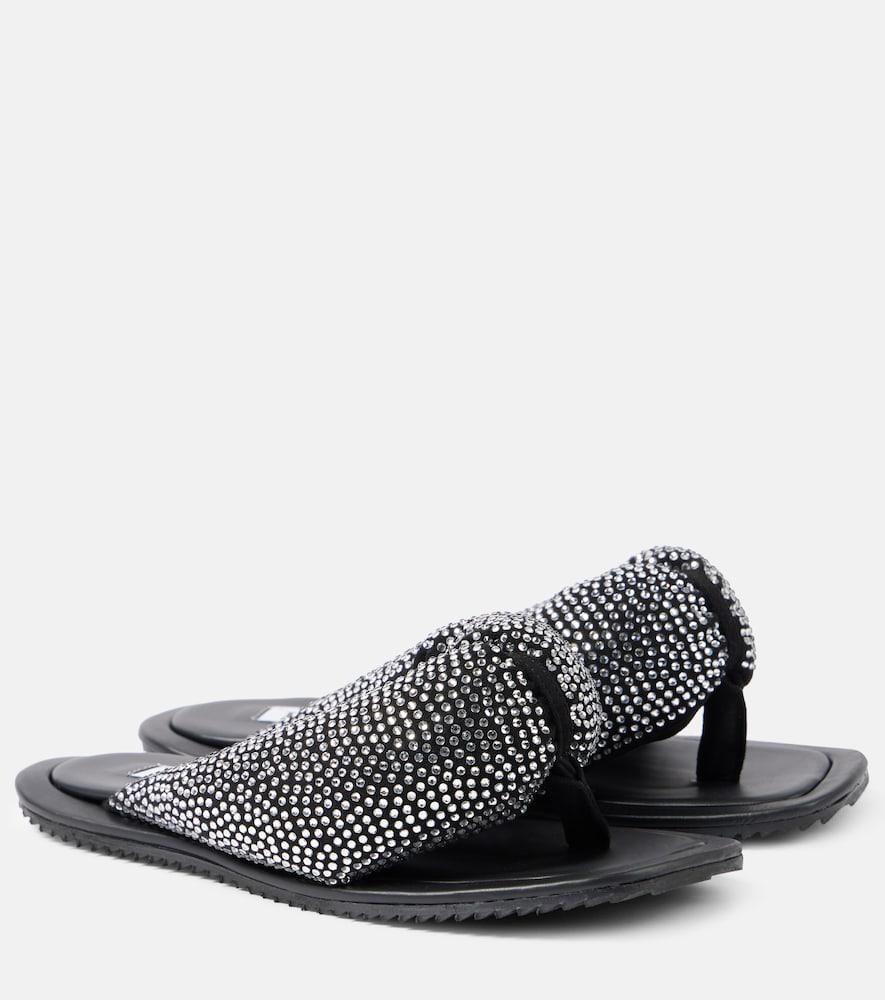 the attico indie embellished leather thong sandals