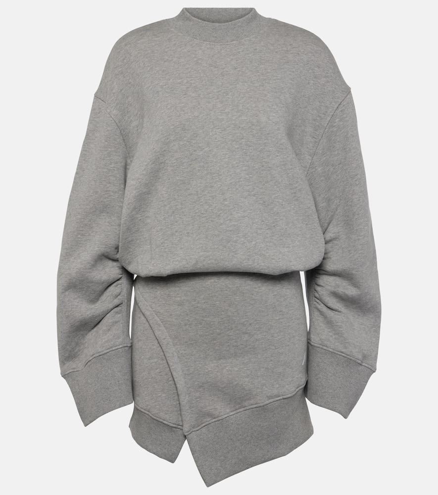 the attico ivory asymmetric cotton minidress