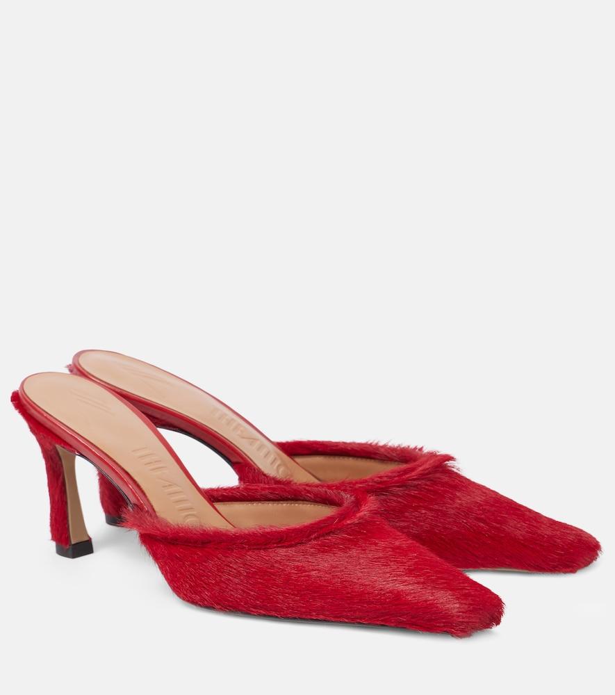 the attico juno 75 calf hair mules