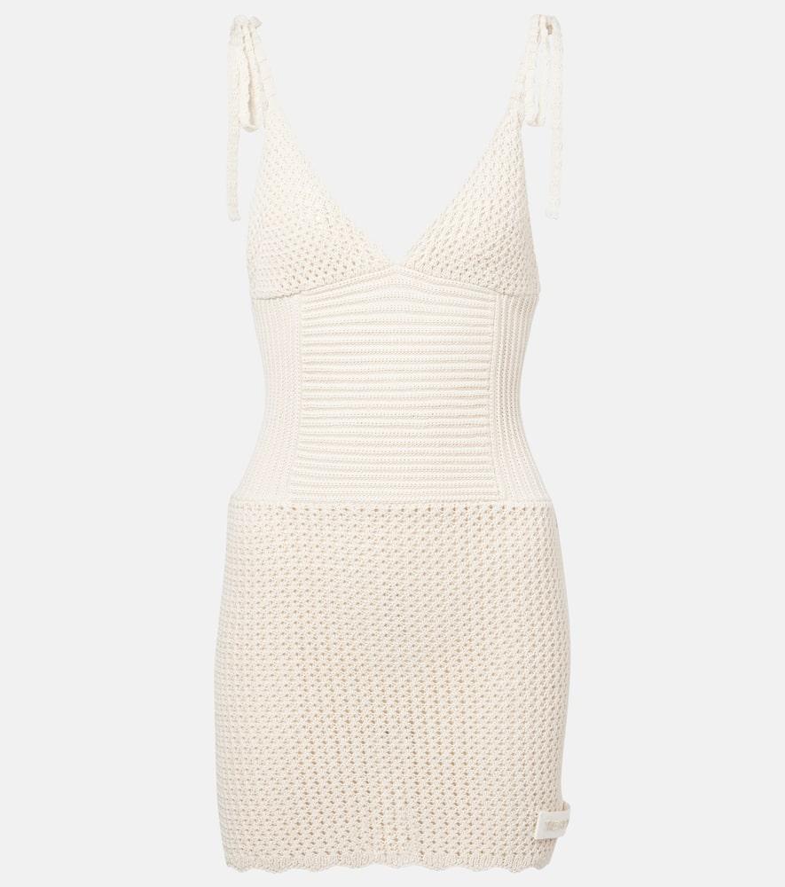 the attico knitted cotton minidress