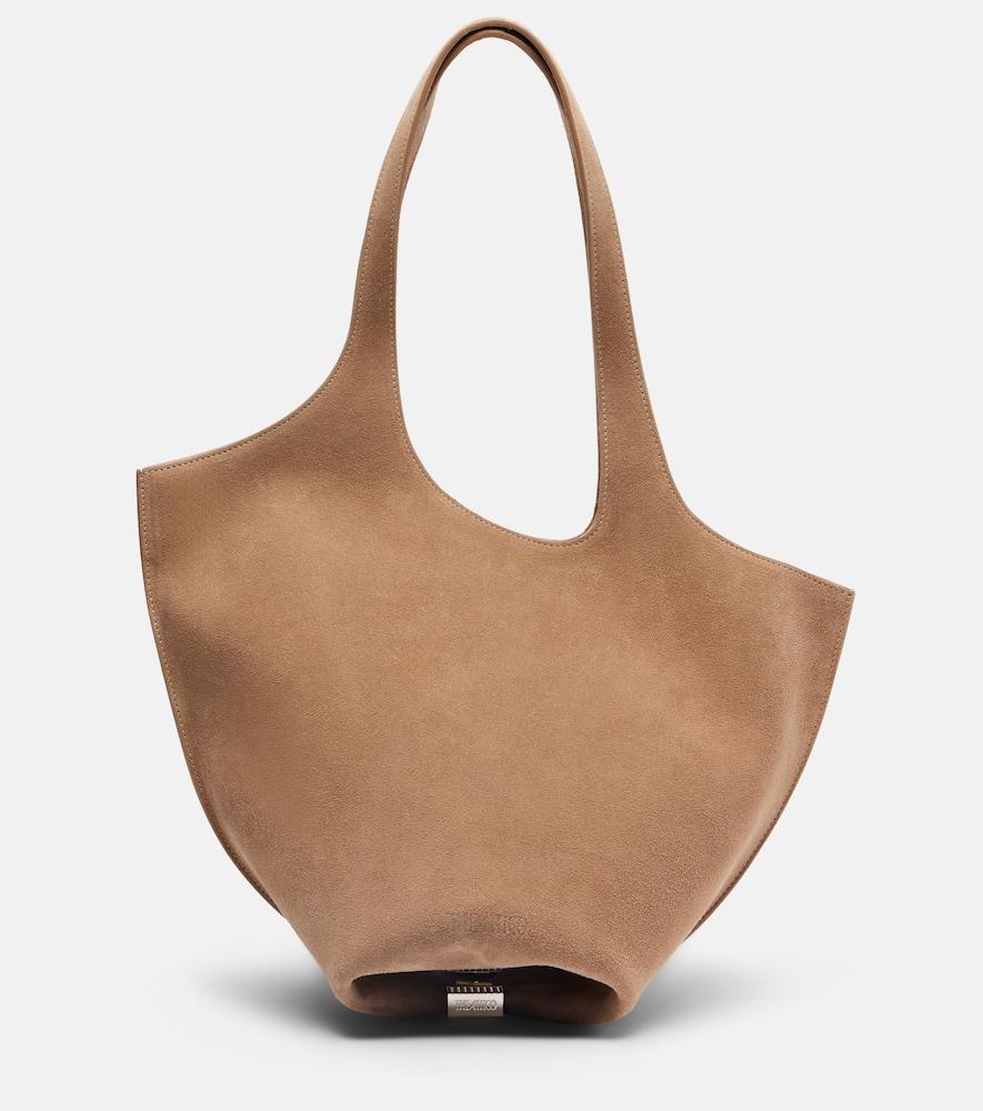 the attico la scoop medium suede shoulder bag