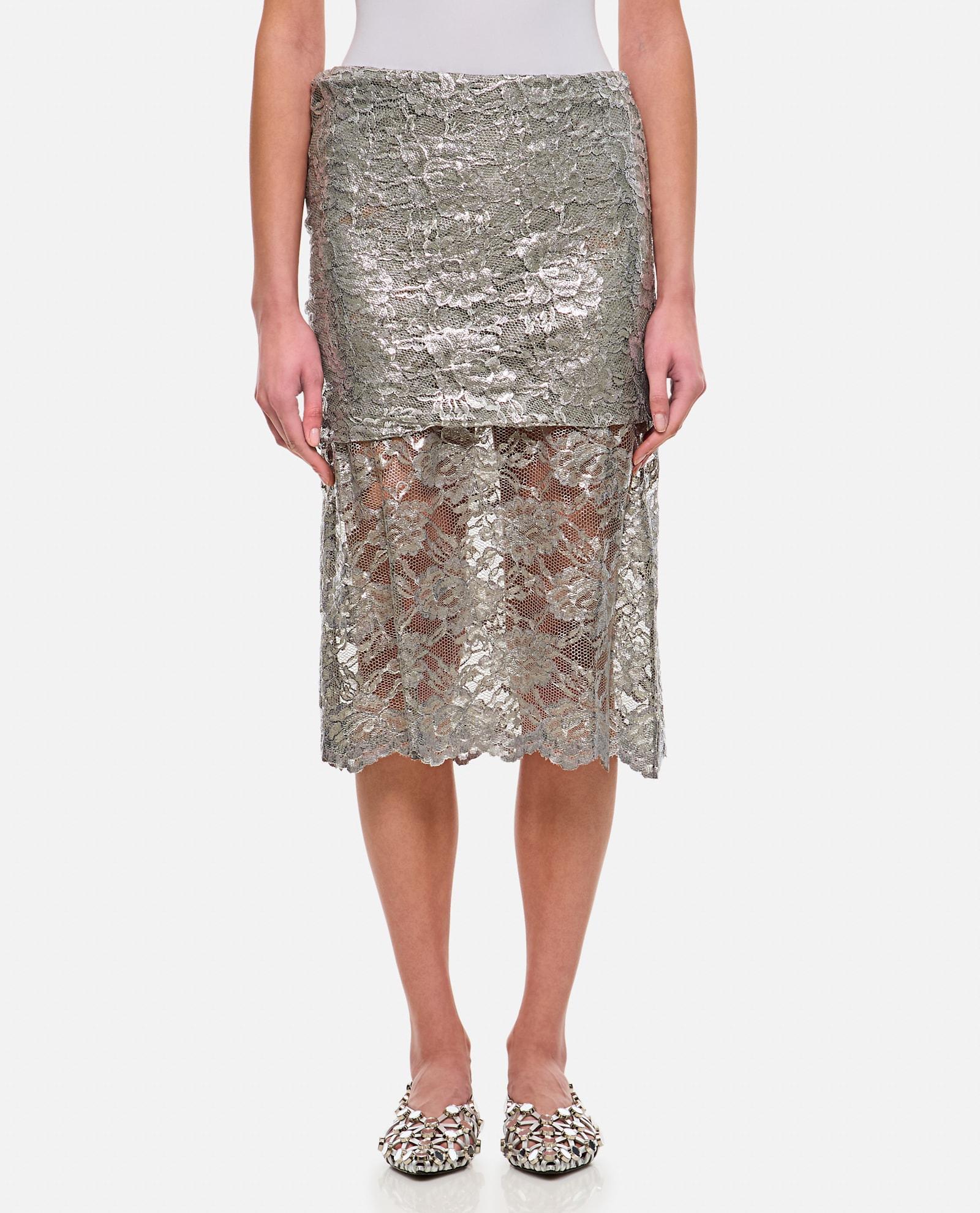 the attico lace midi skirt