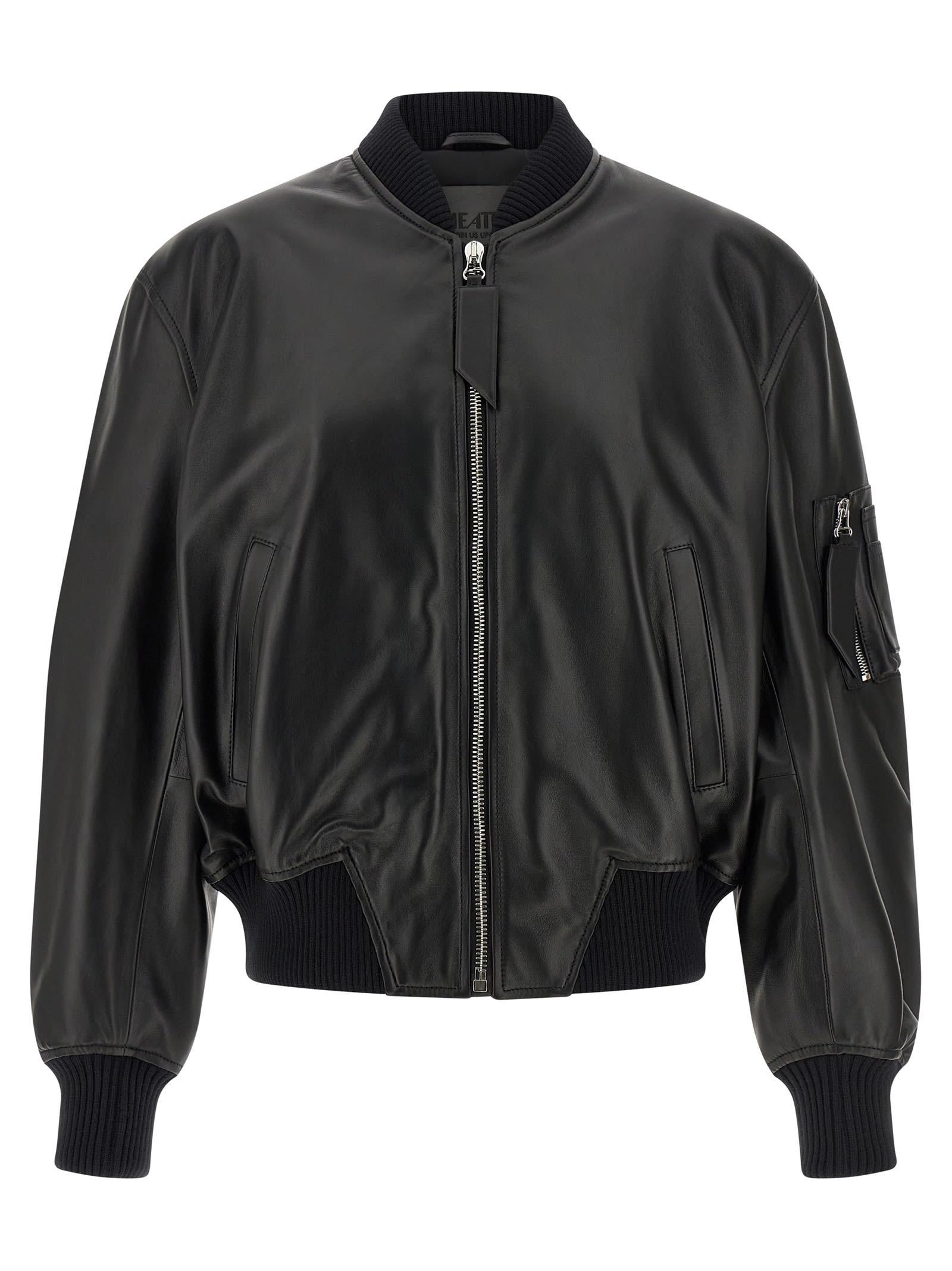 the attico leather bomber jacket
