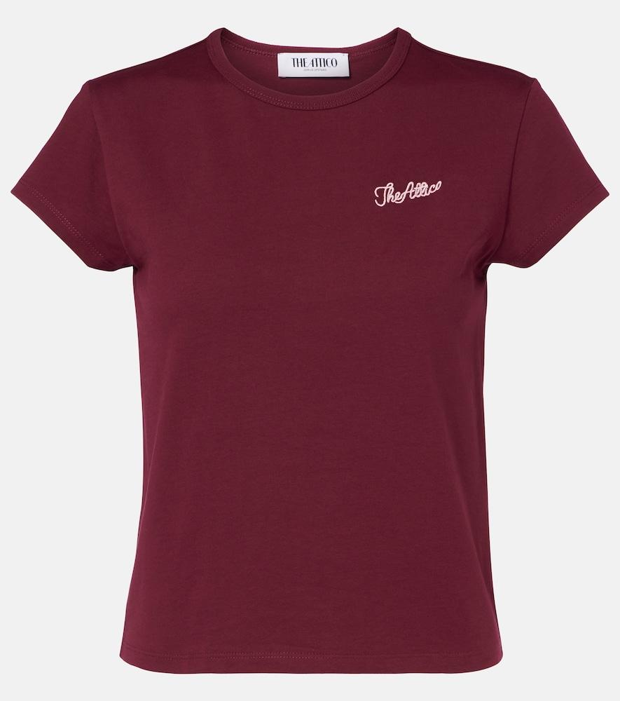 the attico logo cropped cotton jersey t