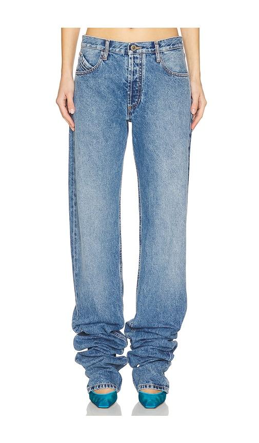 the attico long jeans in blue.