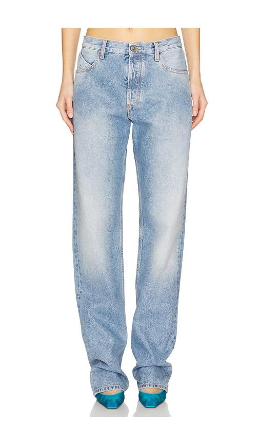 the attico long jeans in blue.