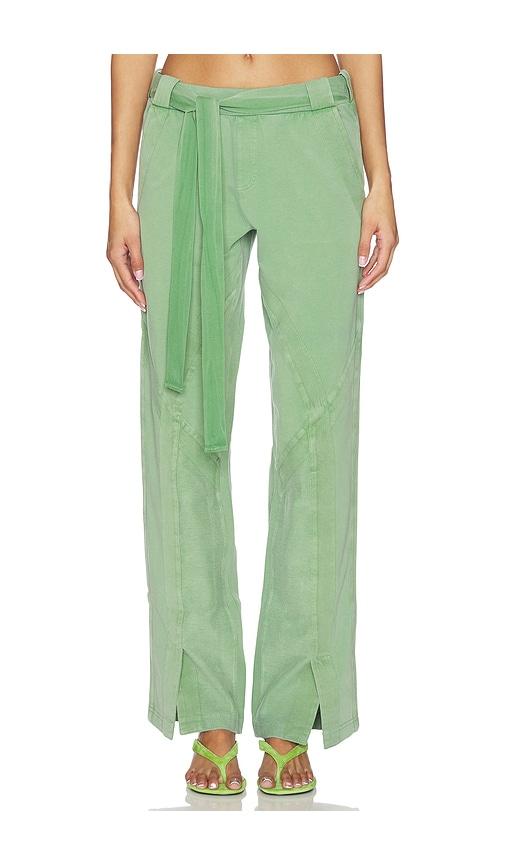 the attico long sweatpant in green.