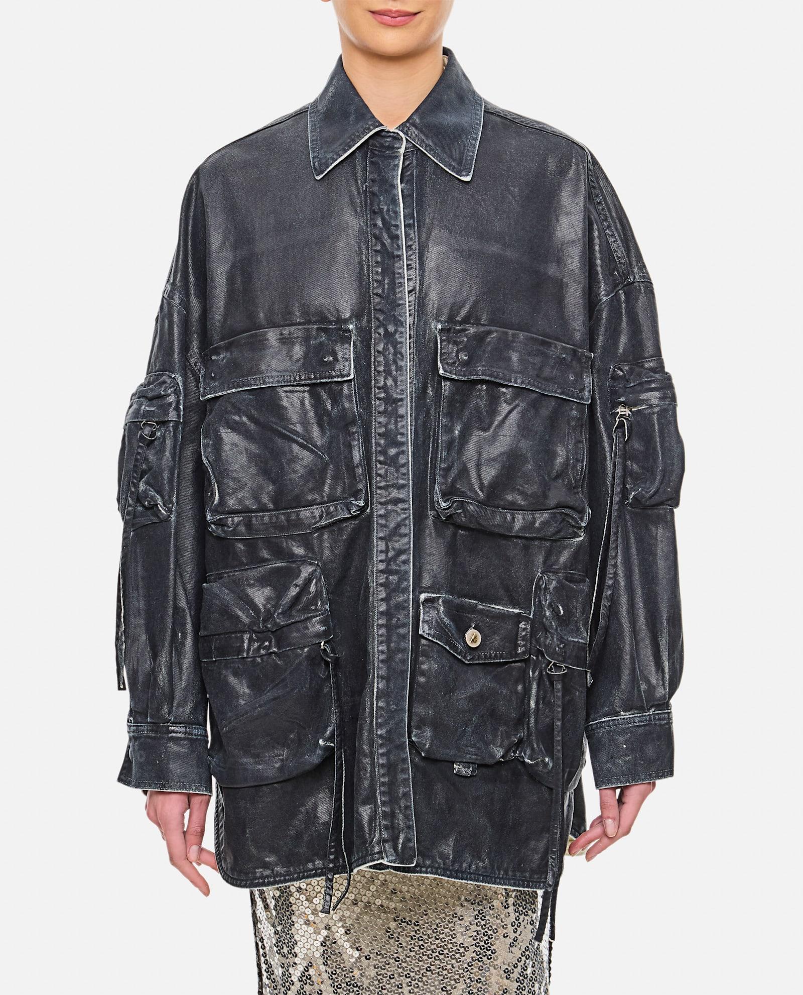 the attico mat coated canvas bomber