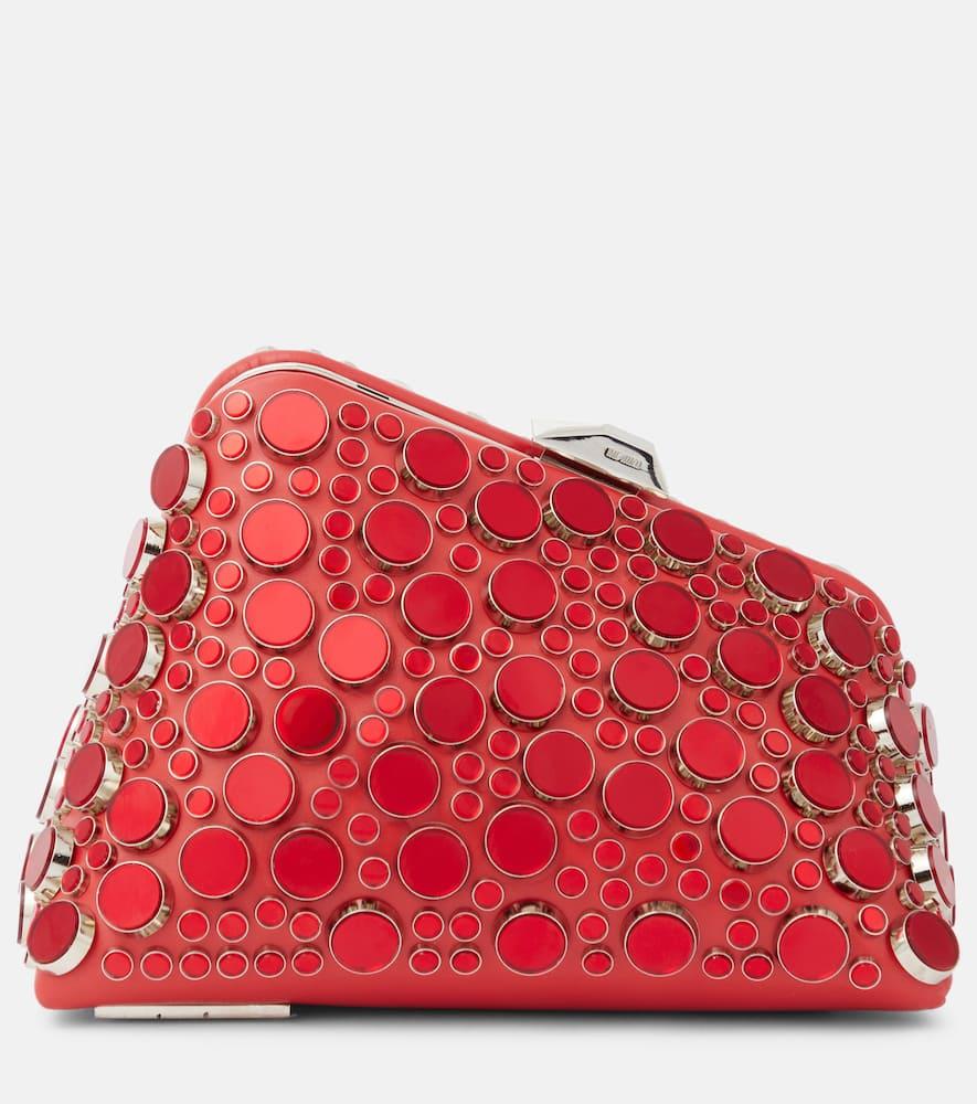 the attico midnight mini embellished leather clutch
