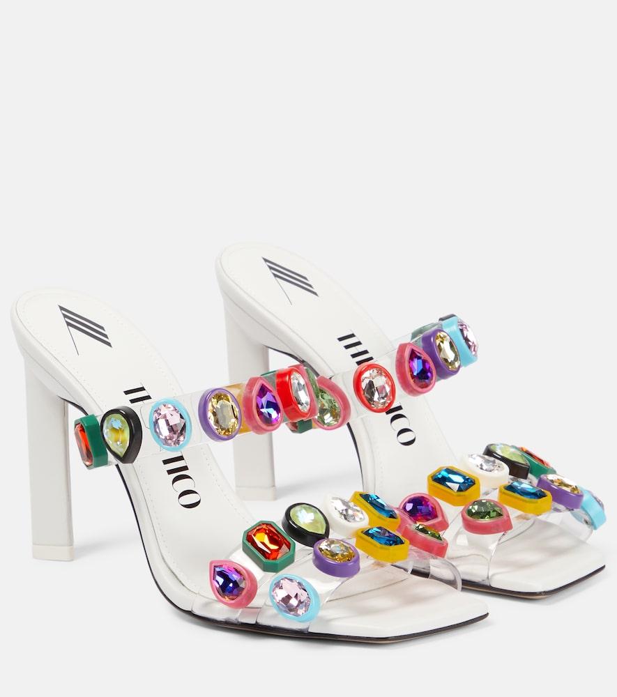 the attico nanci embellished pvc mules