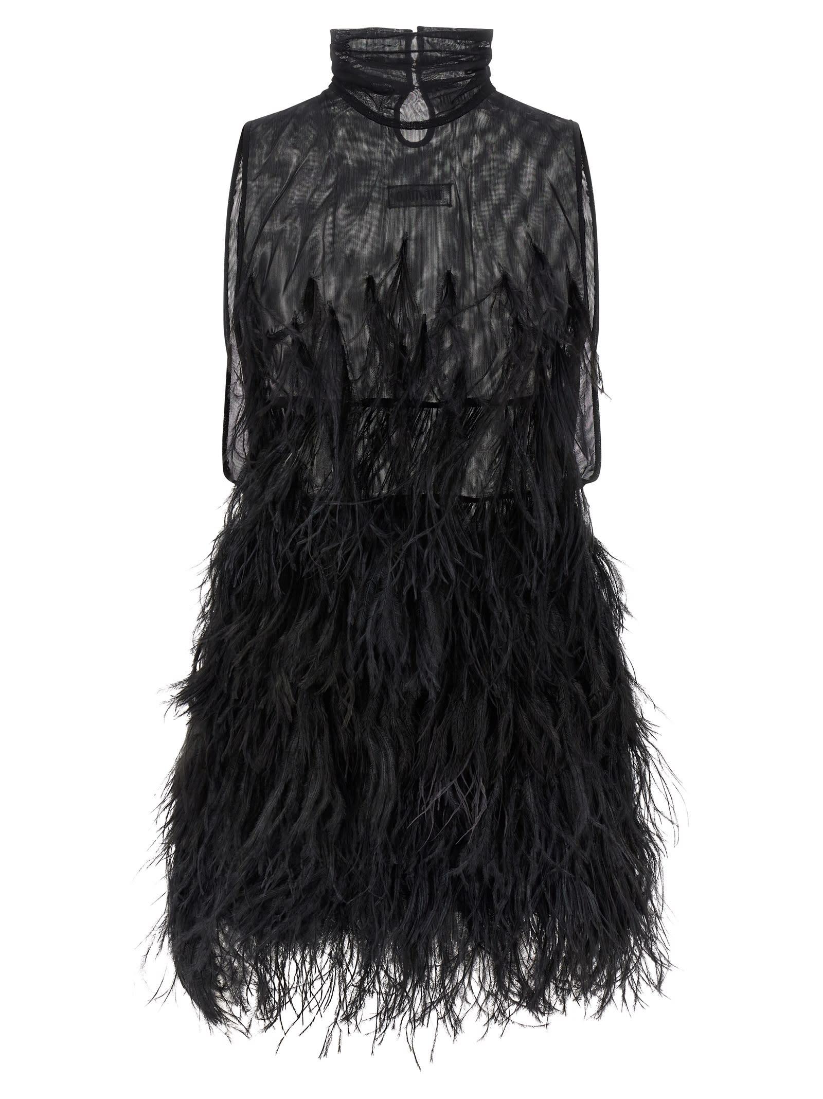 the attico ostrich feather dress