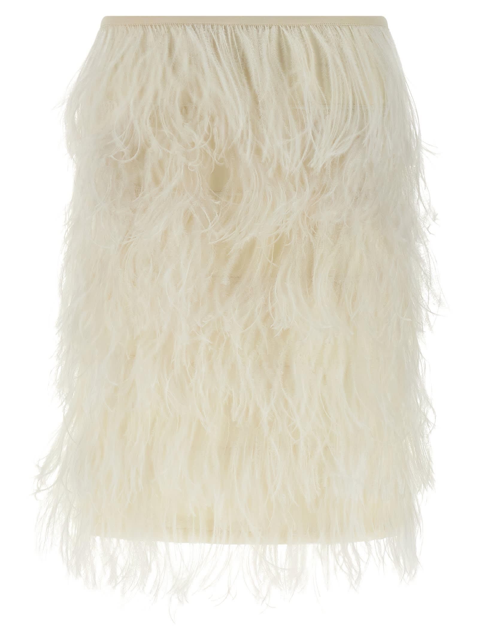 the attico ostrich feather skirt