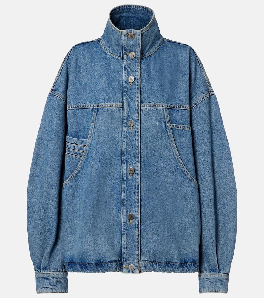 the attico oversized denim bomber jacket