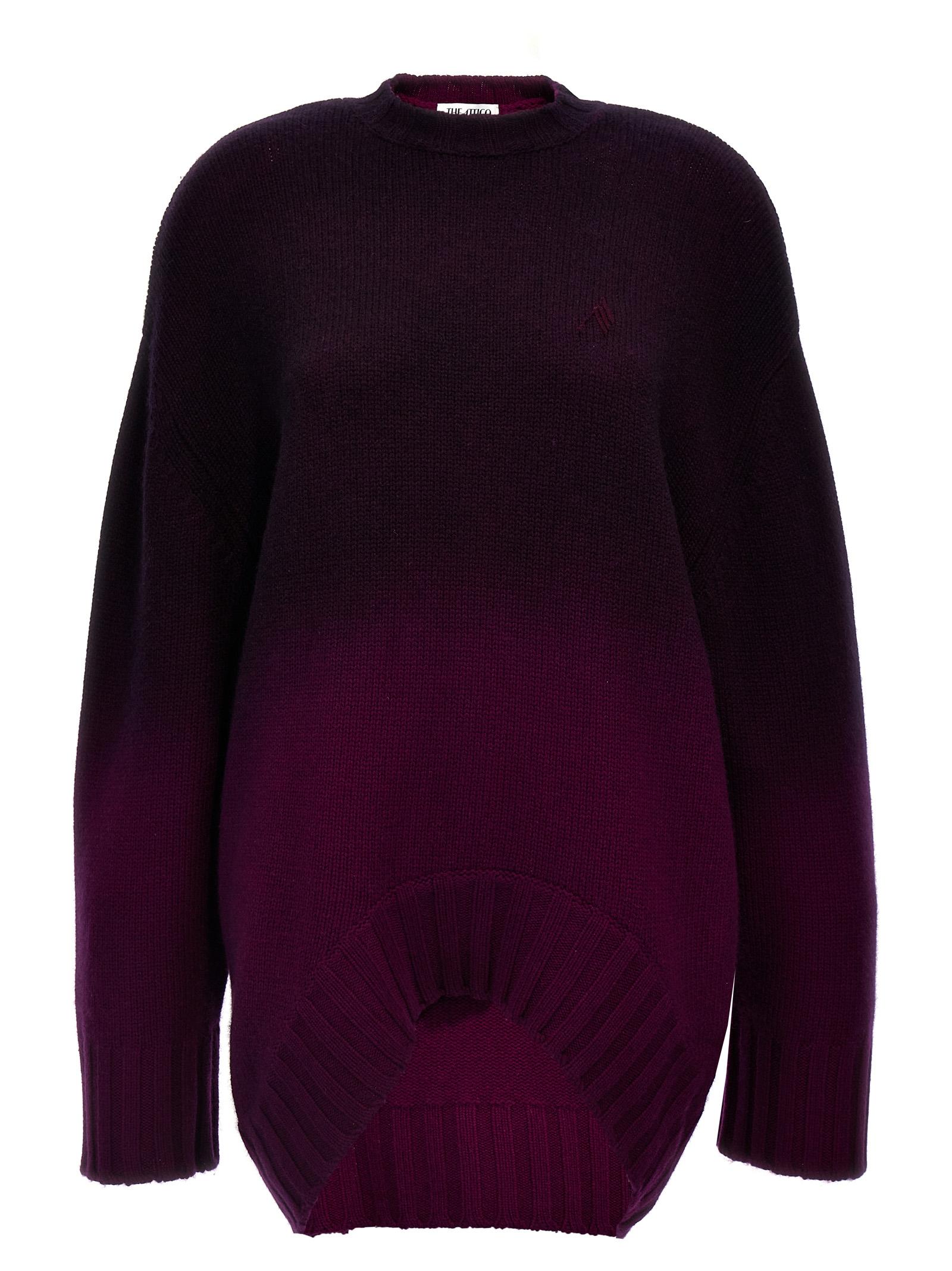 the attico oversized knit dress purple wool cachemire - women