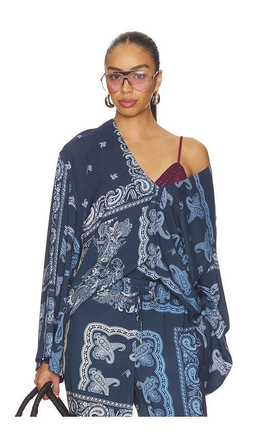 the attico paisley blouse in blue.