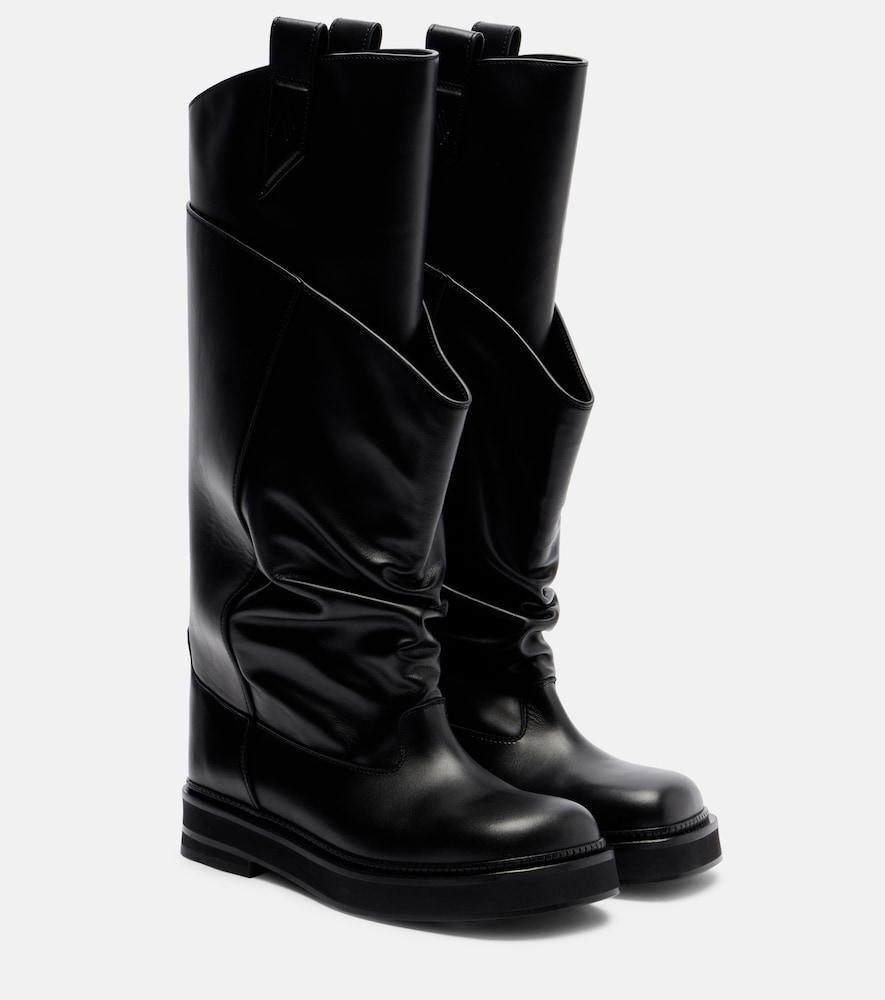 the attico passeggiata leather combat boots