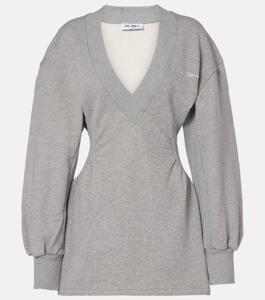 the attico peplum cotton fleece minidress