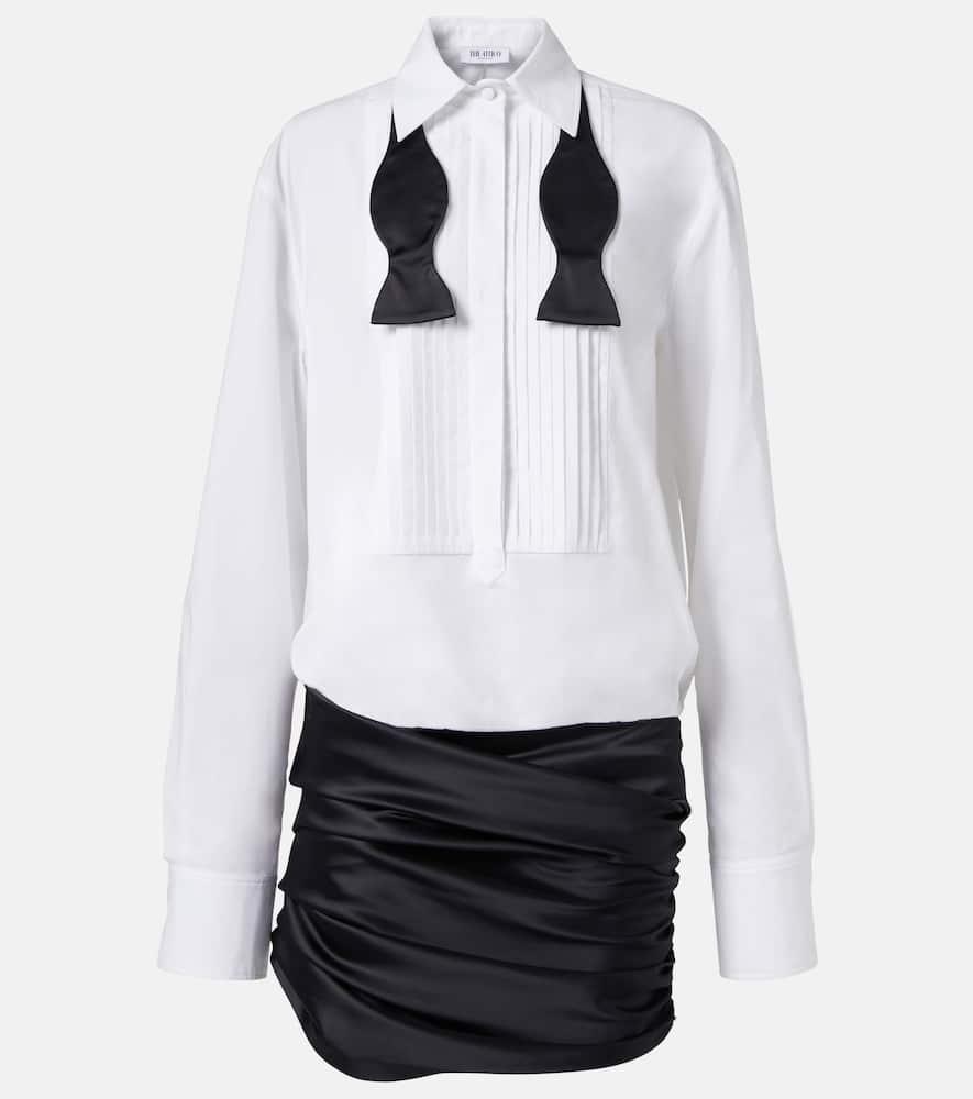 the attico poplin and satin minidress