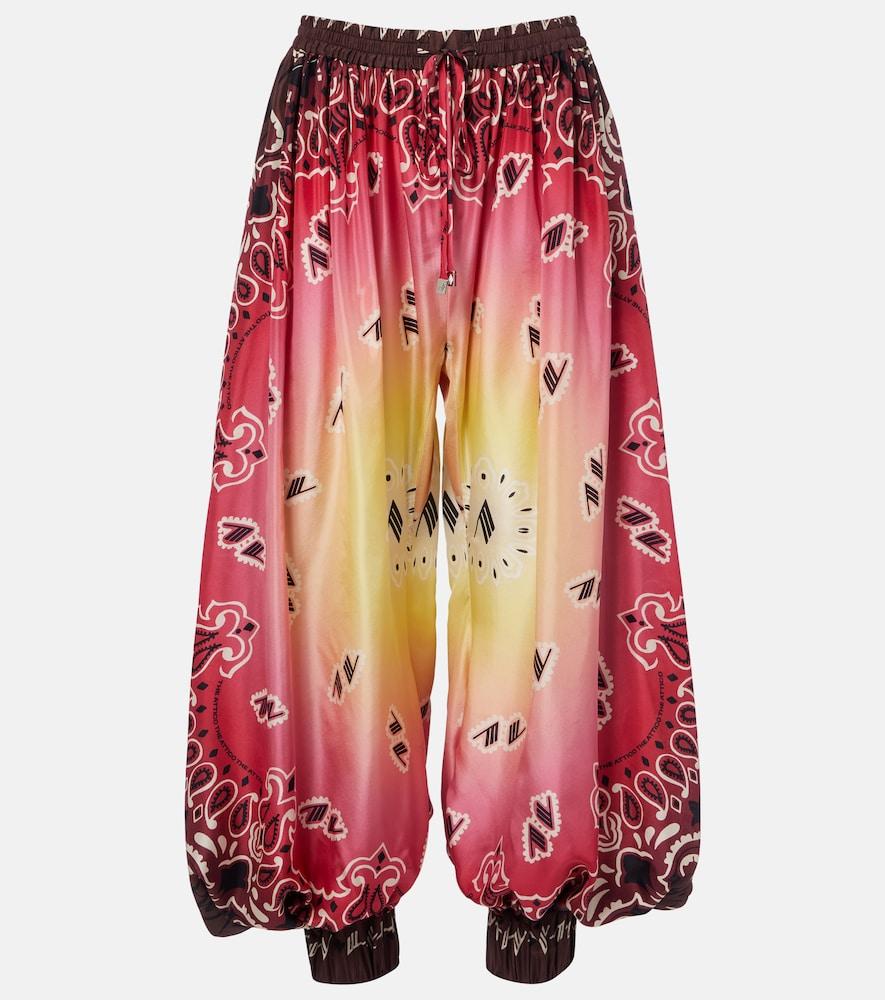 the attico printed silk balloon pants
