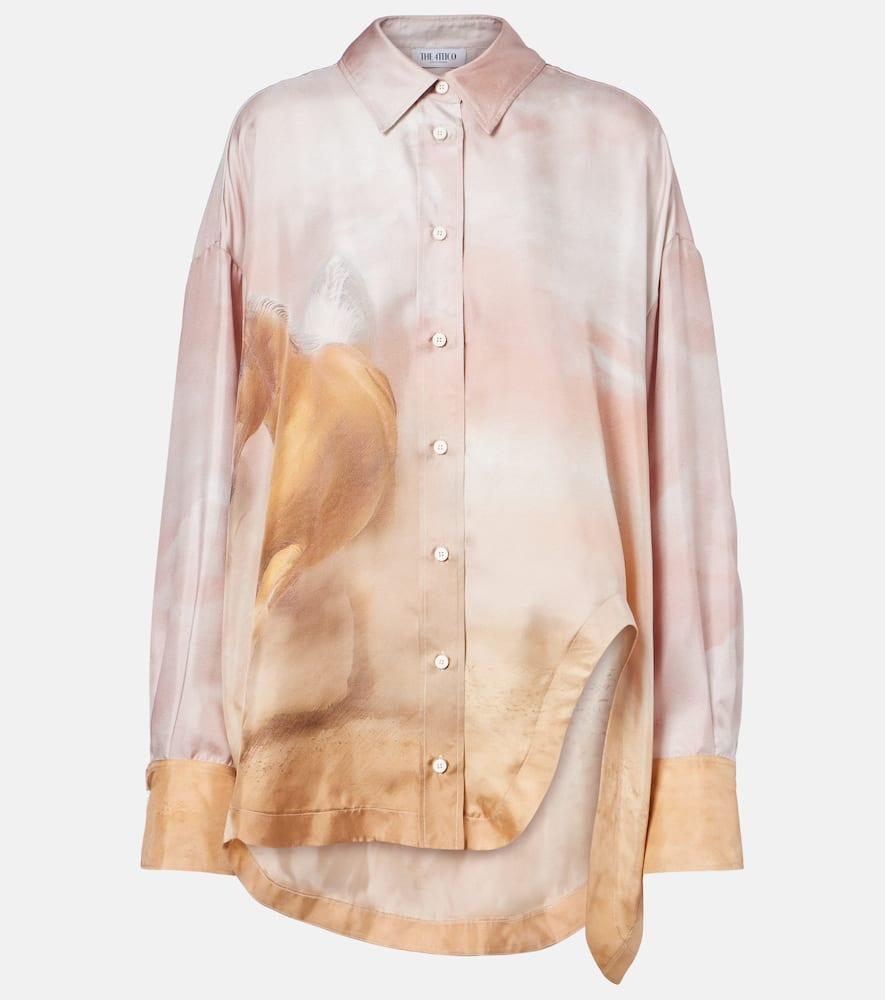 the attico printed silk twill shirt
