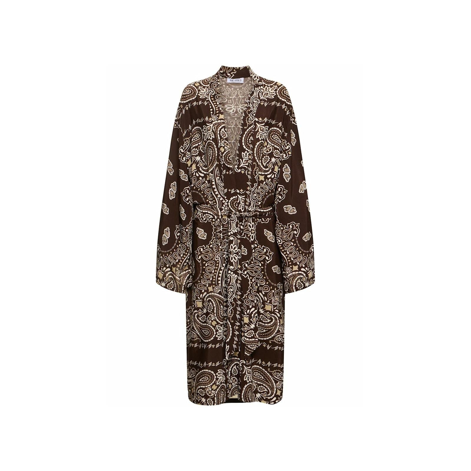 the attico printed viscose twill kaftan dress