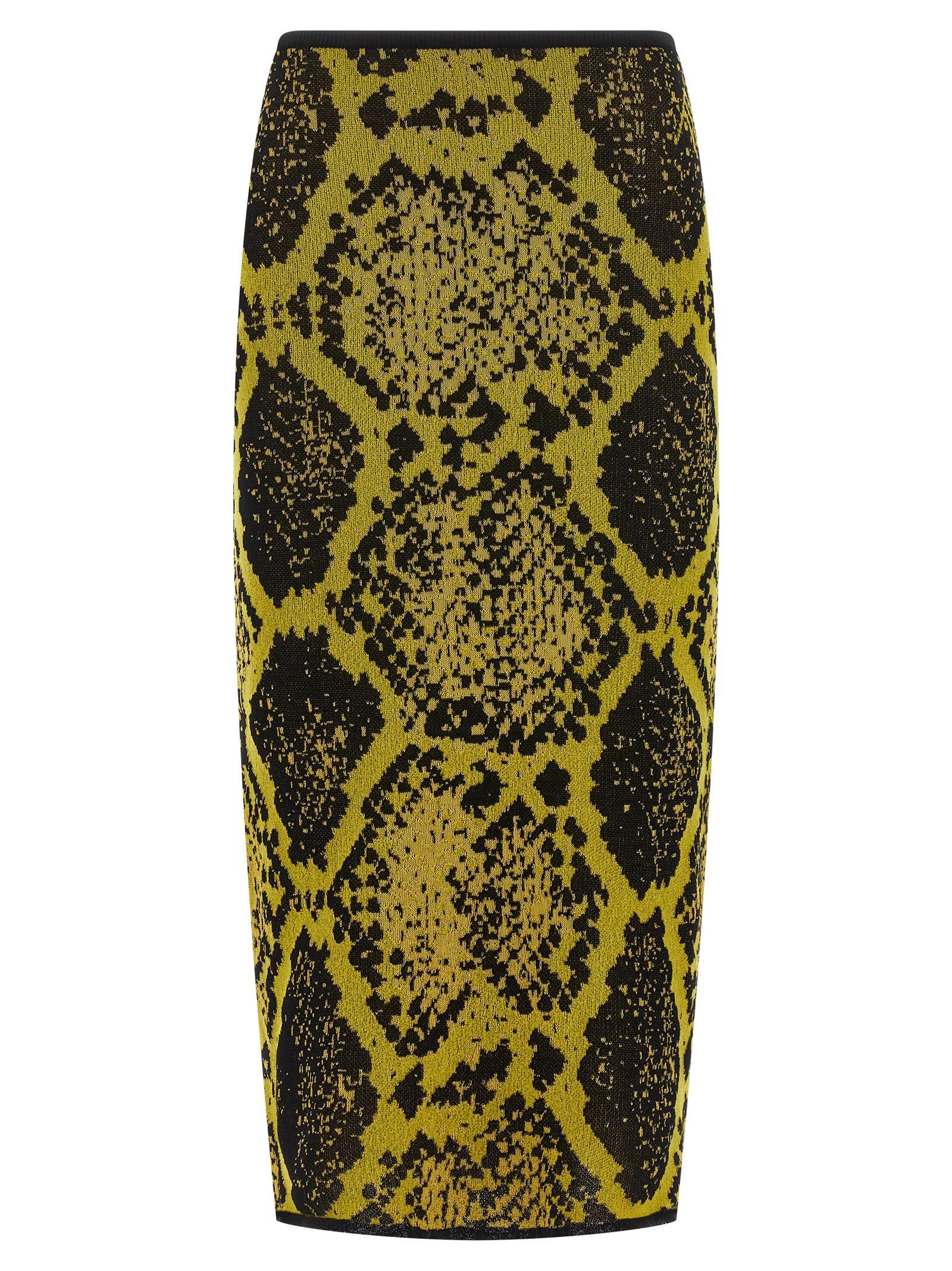 the attico python jacquard skirt