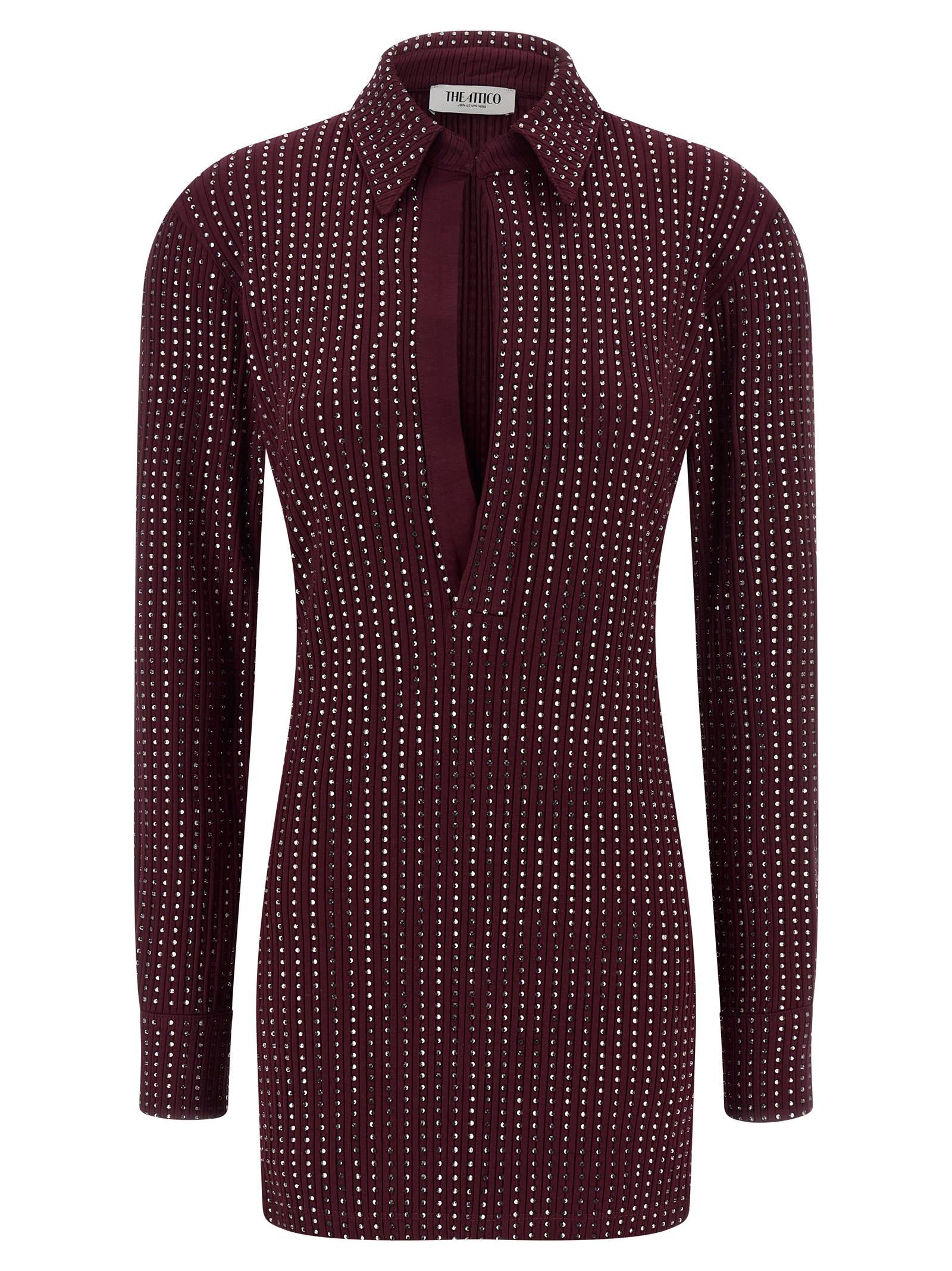 the attico rhinestone dress