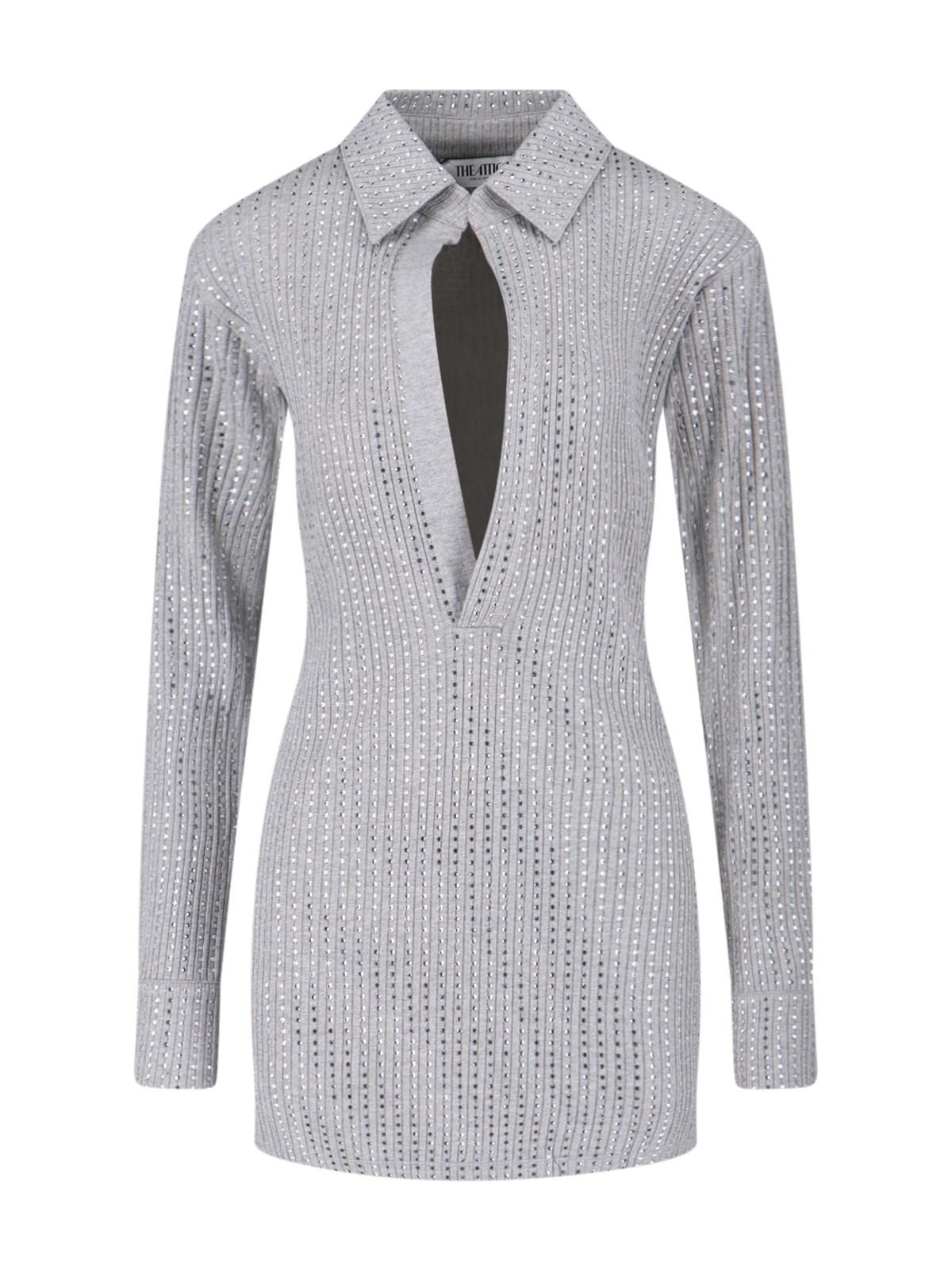 the attico rhinestone mini dress
