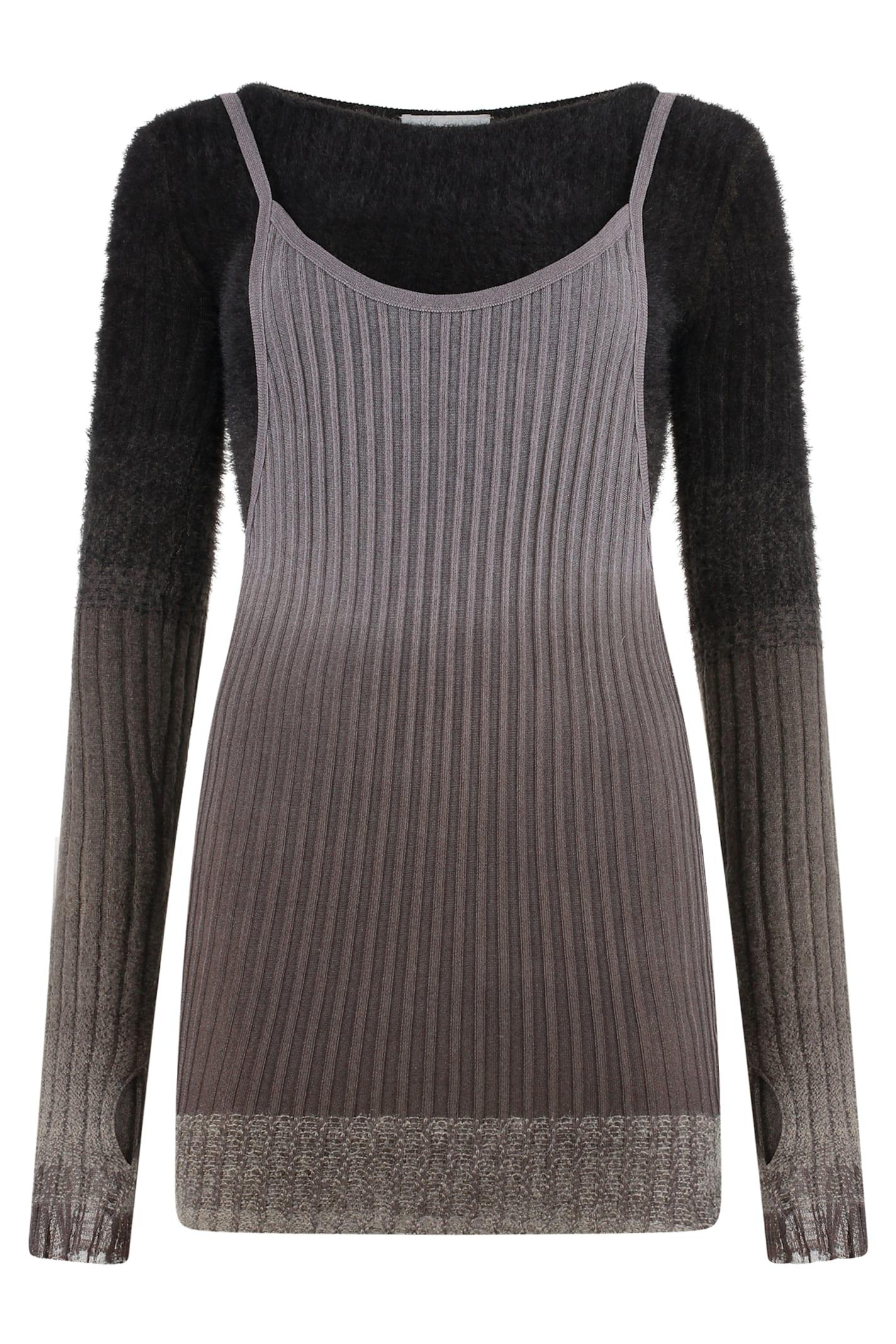 the attico ribbed knit dress