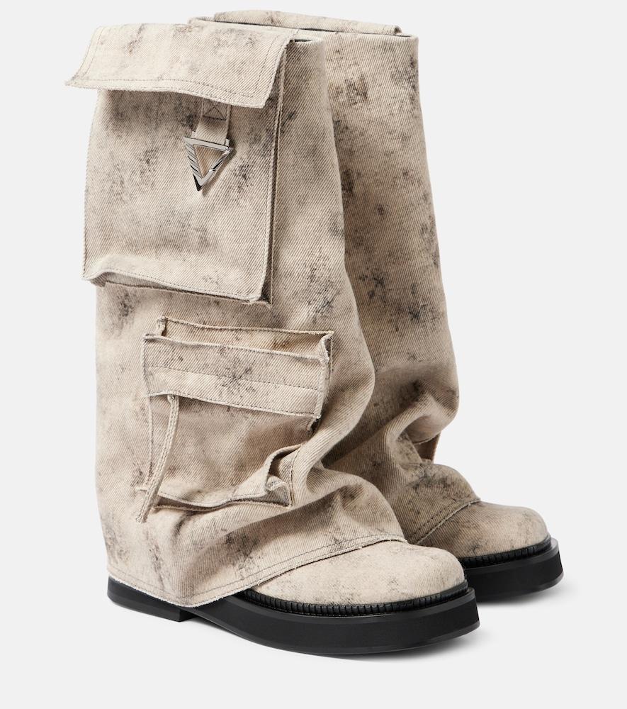 the attico robin canvas combat boots