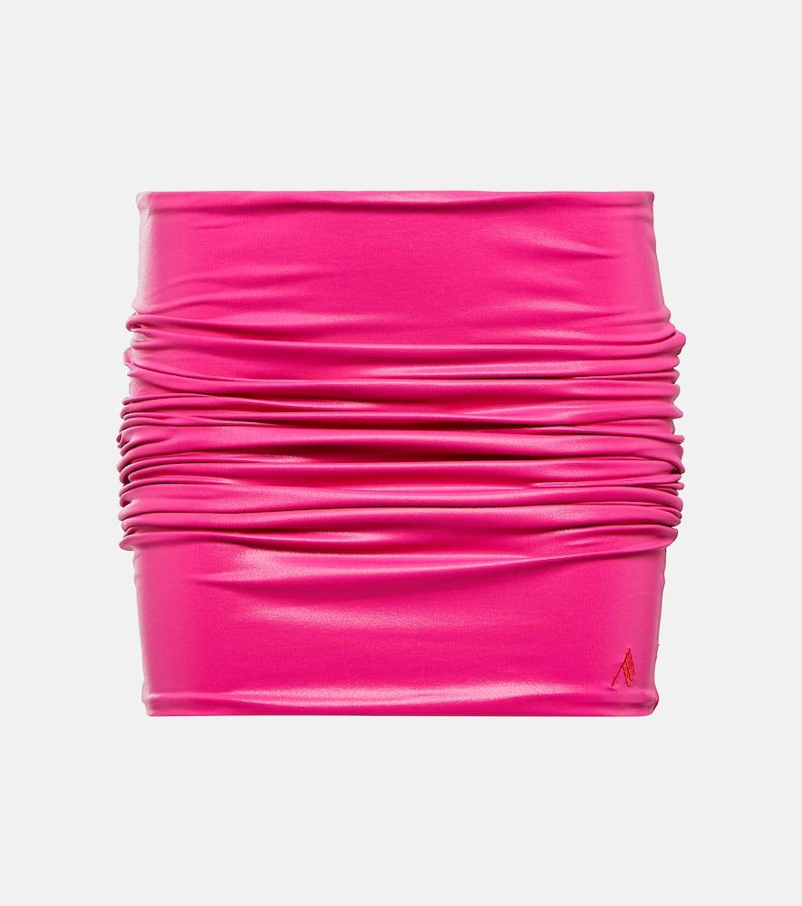 the attico ruched lycra miniskirt