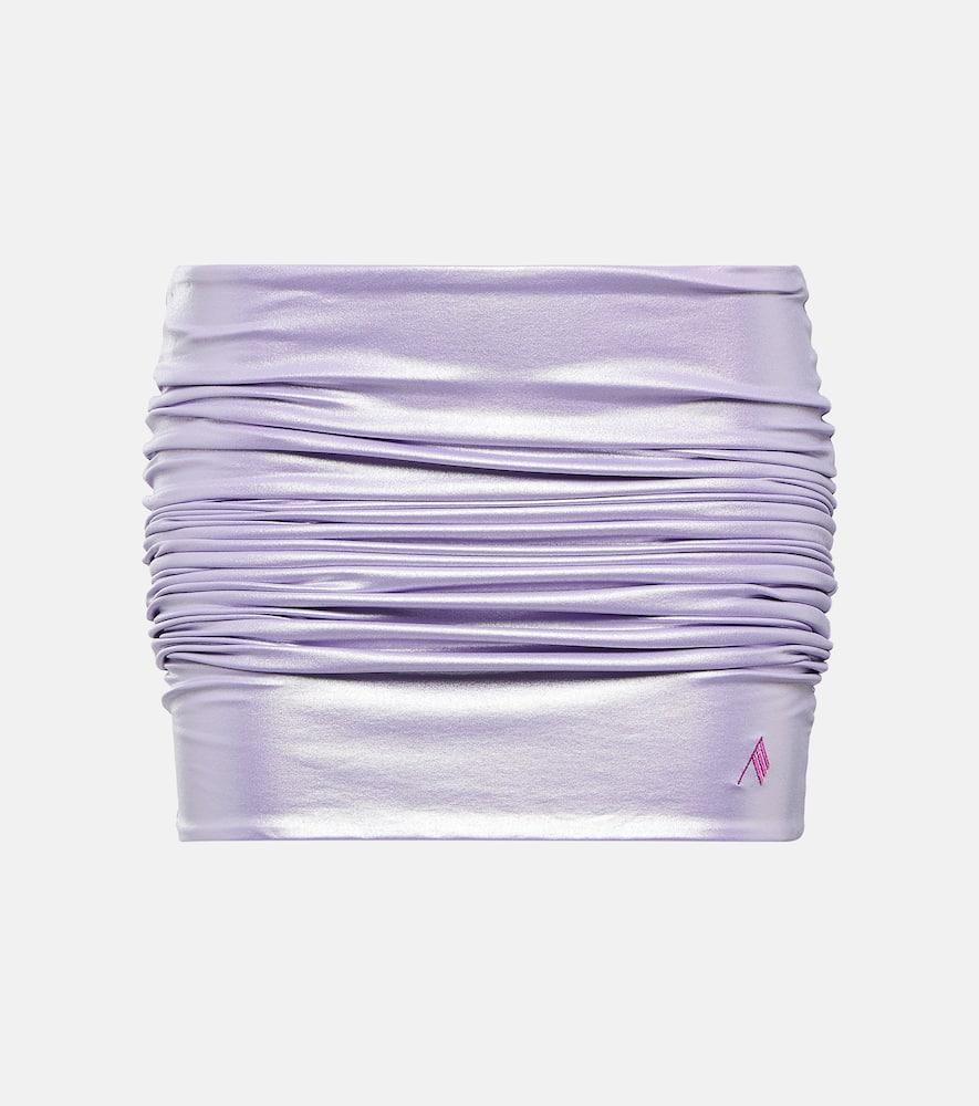 the attico ruched lycra miniskirt