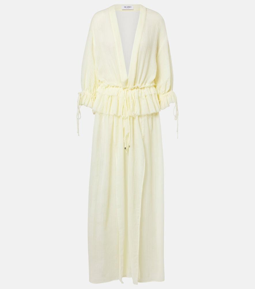 the attico ruffled cotton maxi dress