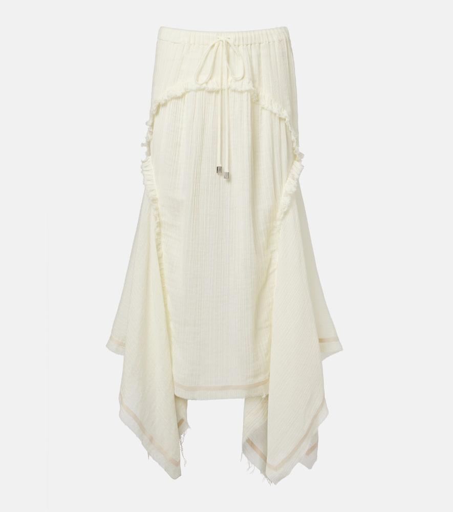 the attico ruffled cotton maxi skirt