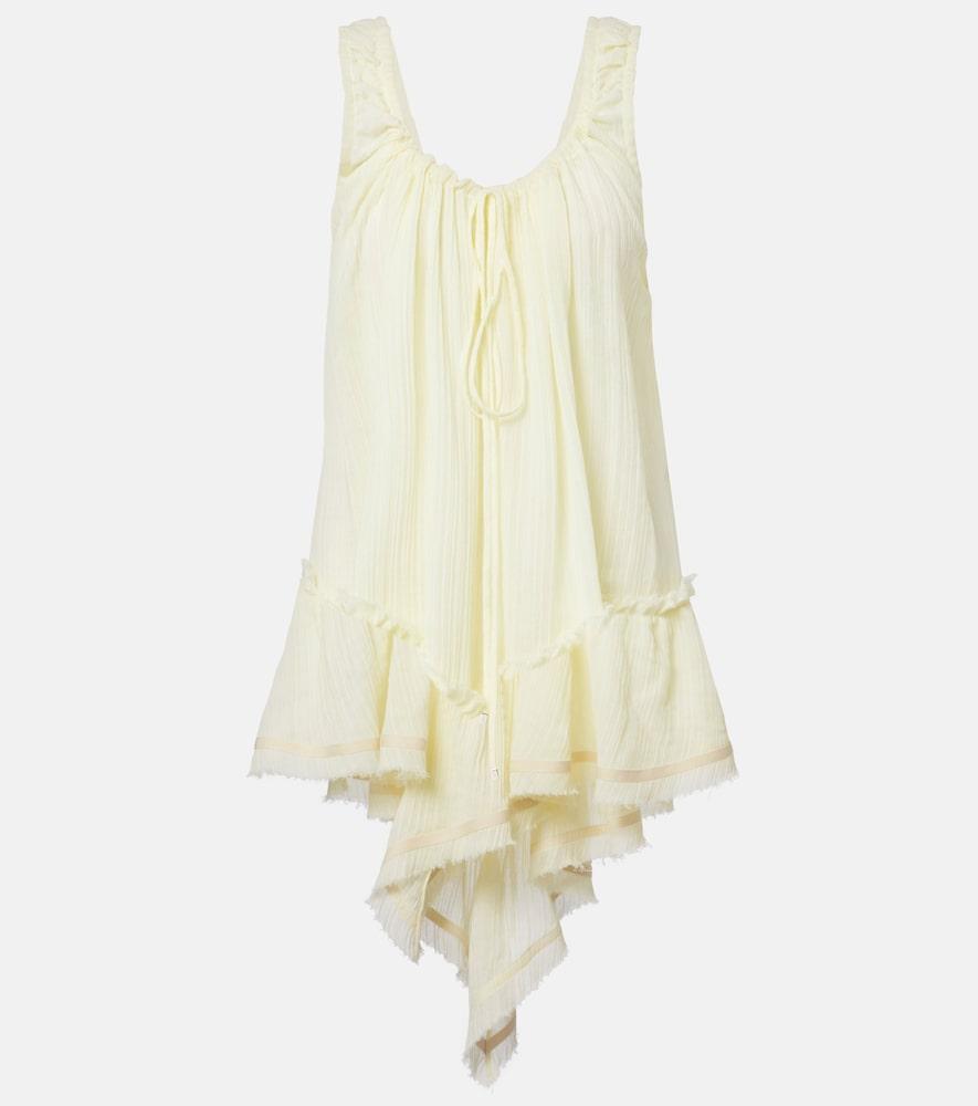 the attico ruffled cotton minidress