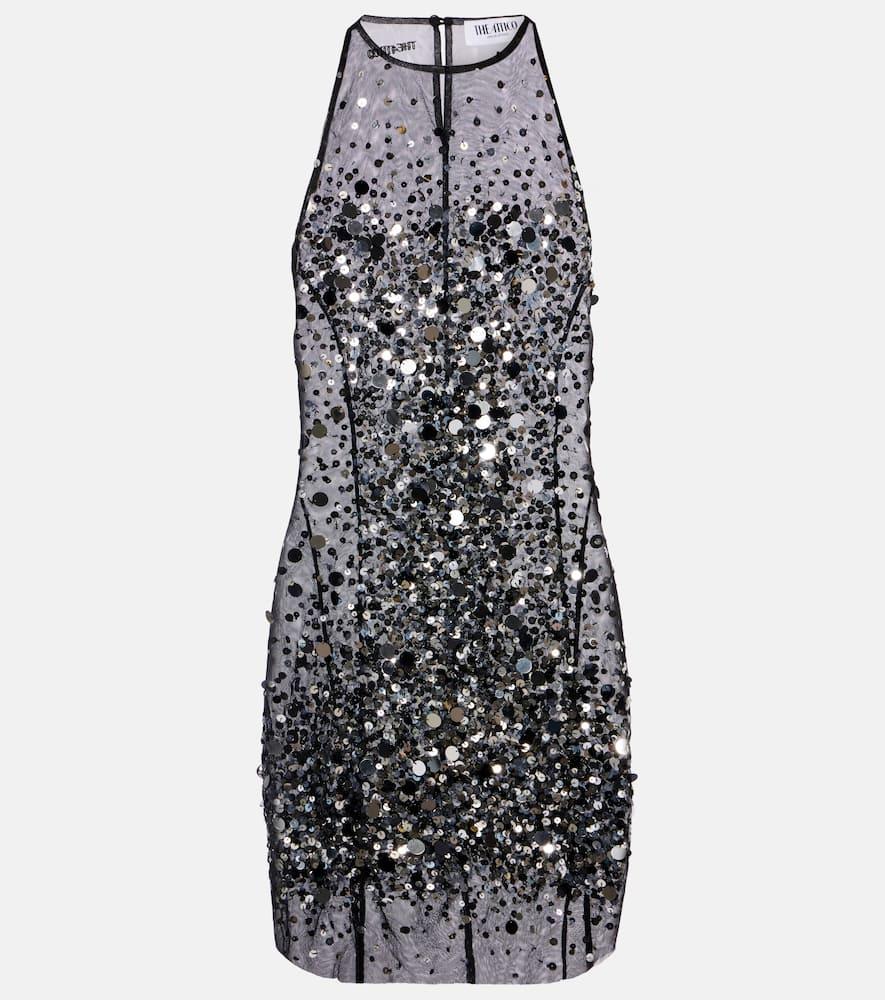 the attico sequined sheer minidress