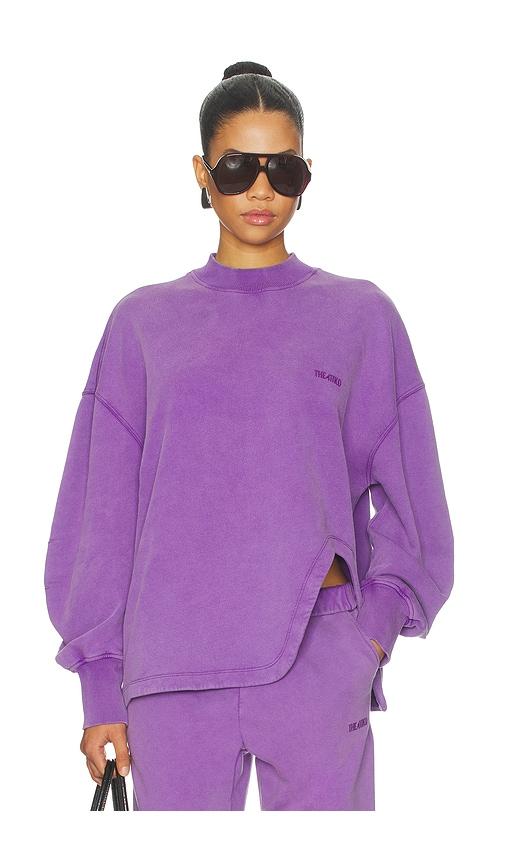 the attico side slit sweatshirt in purple.