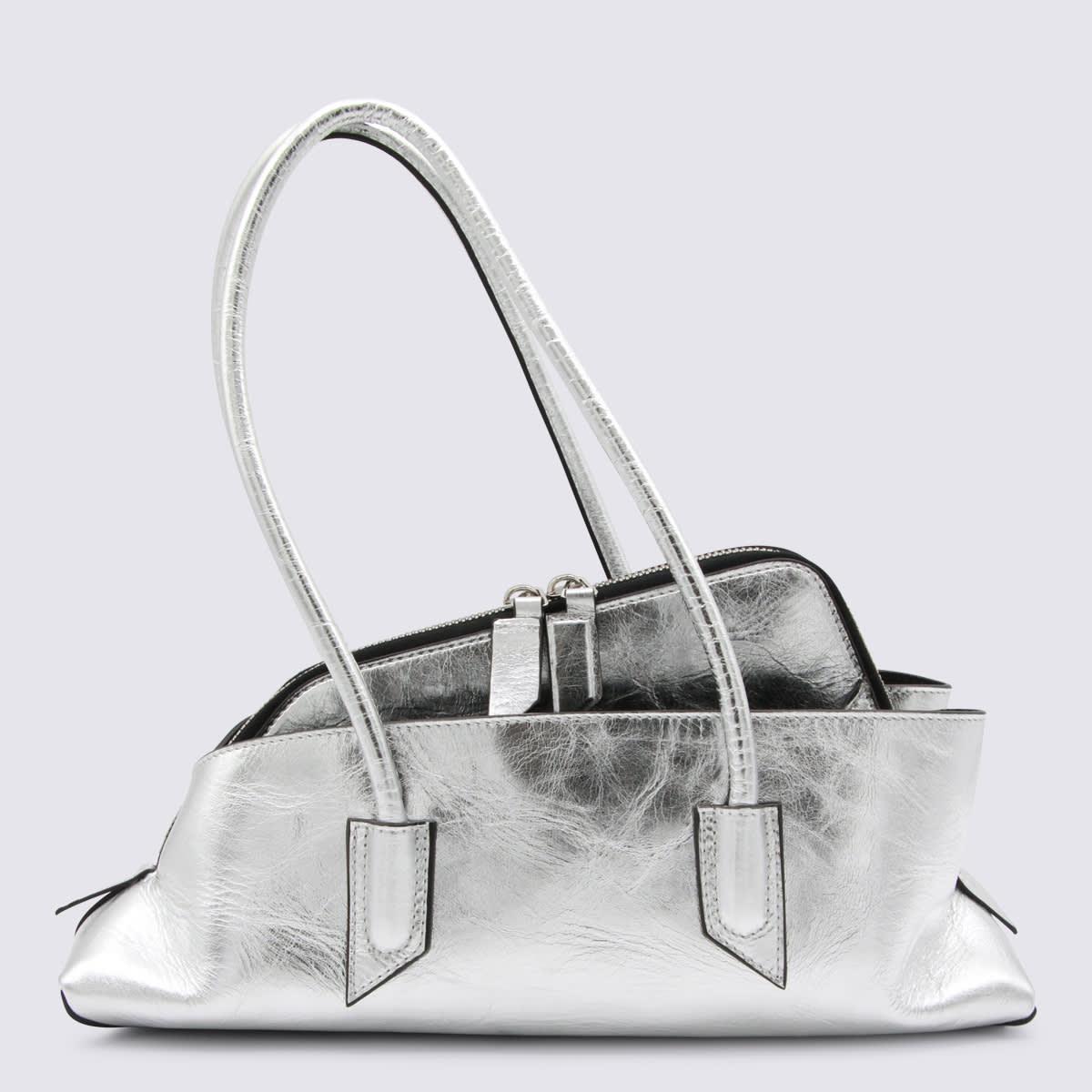 the attico silver leather la passeggiata top handle bag